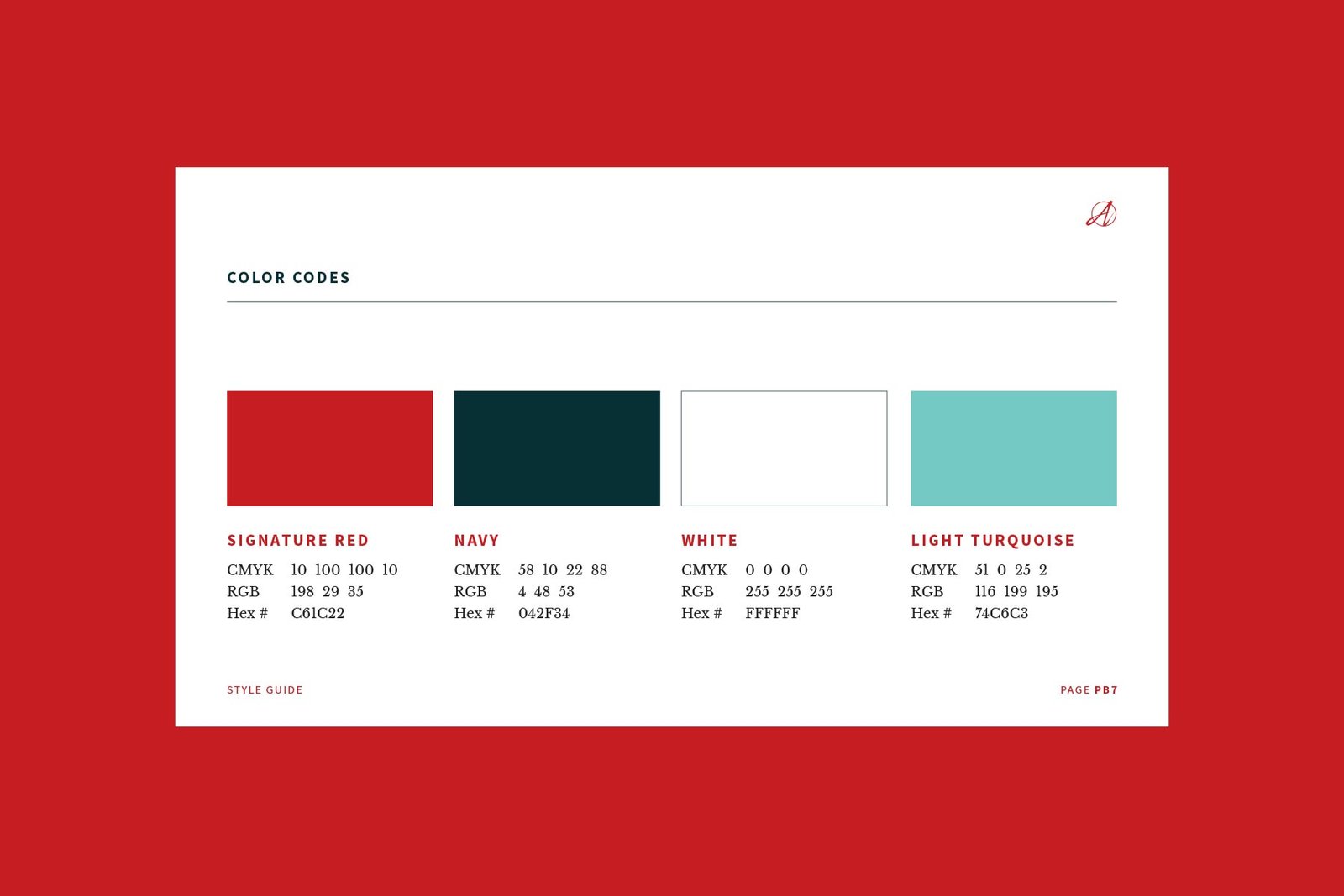 Brand colour palette