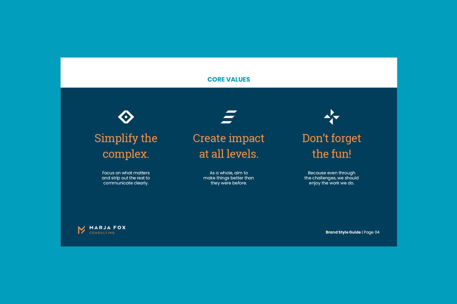 Business consultant core values