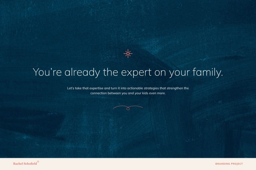 Parenting coach brand messaging example