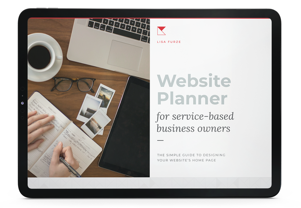 The free downloadable Website planner on an iPad