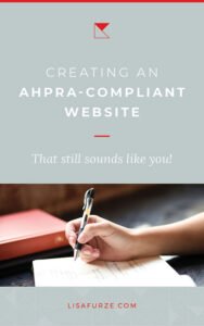 Things to watch out for when building an website as a mental health practitioner and staying compliant with AHPRA guidelines.