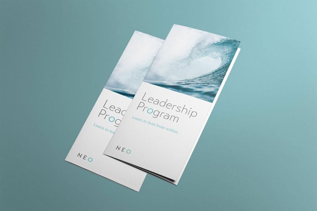 Executive coaching brochure mockup, designed by Lisa Furze