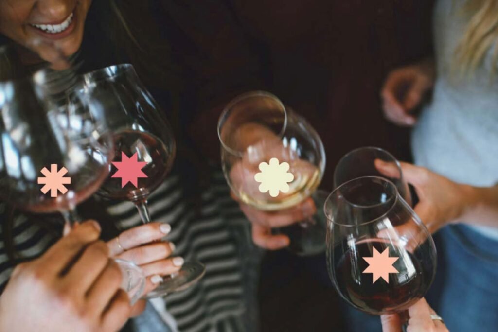 Branded imagery, using shapes to indicate different people's flavour preferences