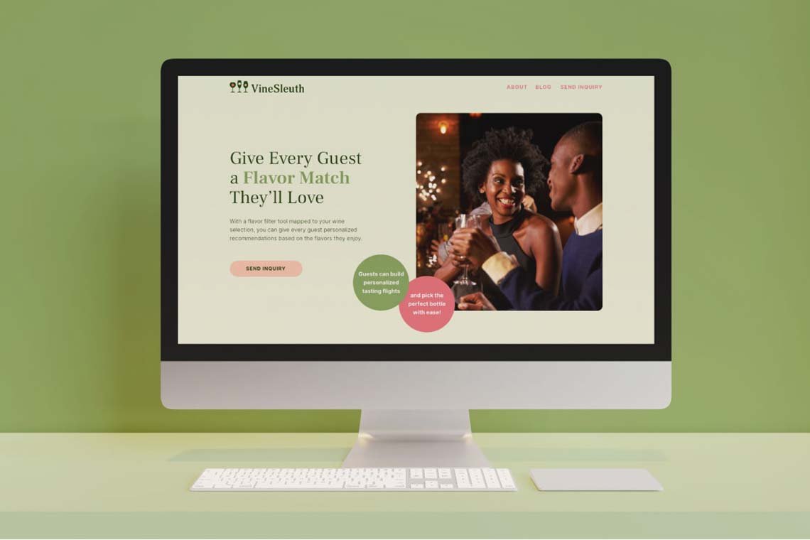 Desktop website mockup