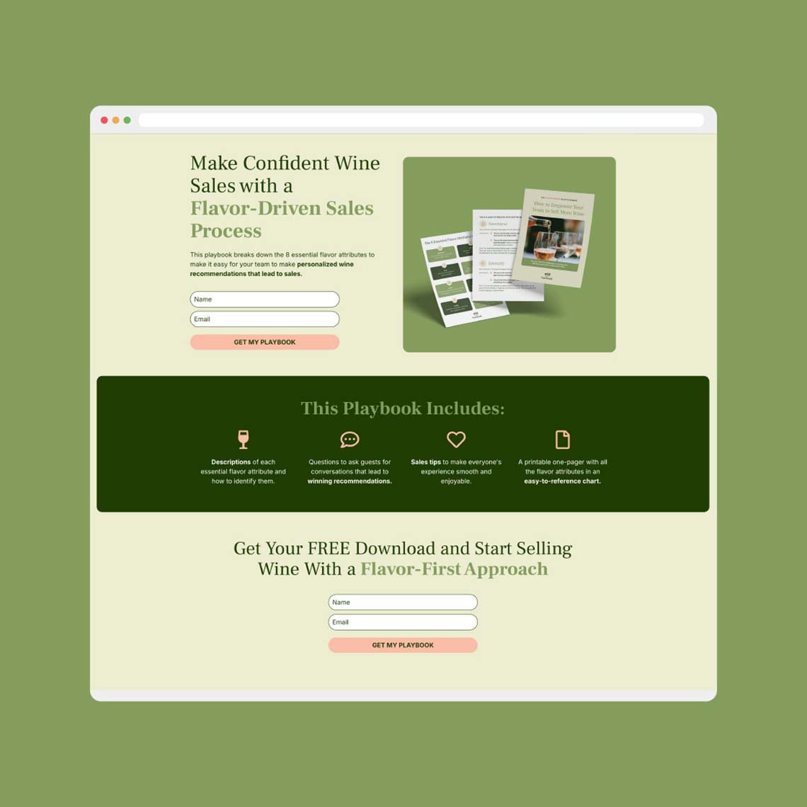 Landing page design