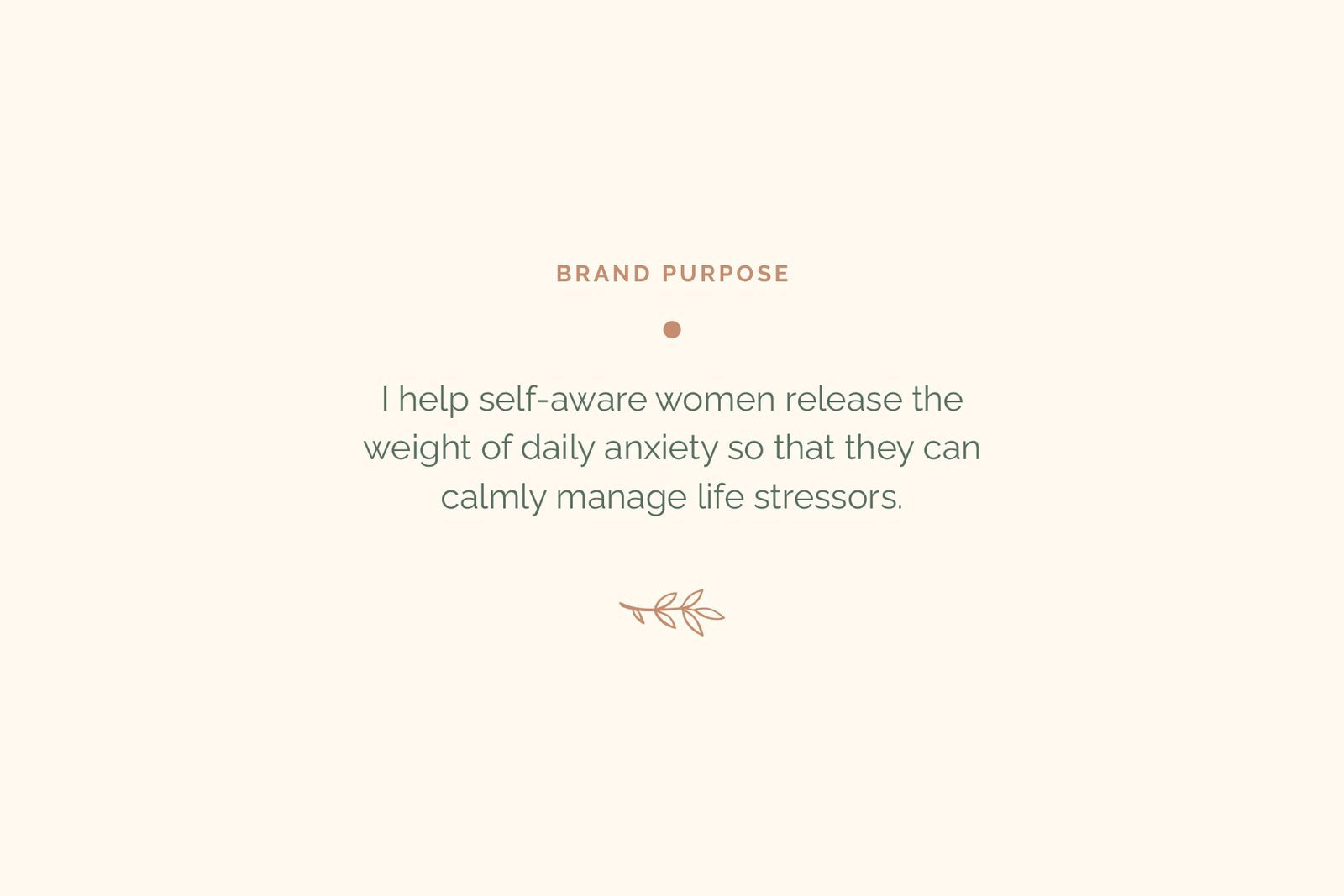Holistic psychotherapist brand purpose