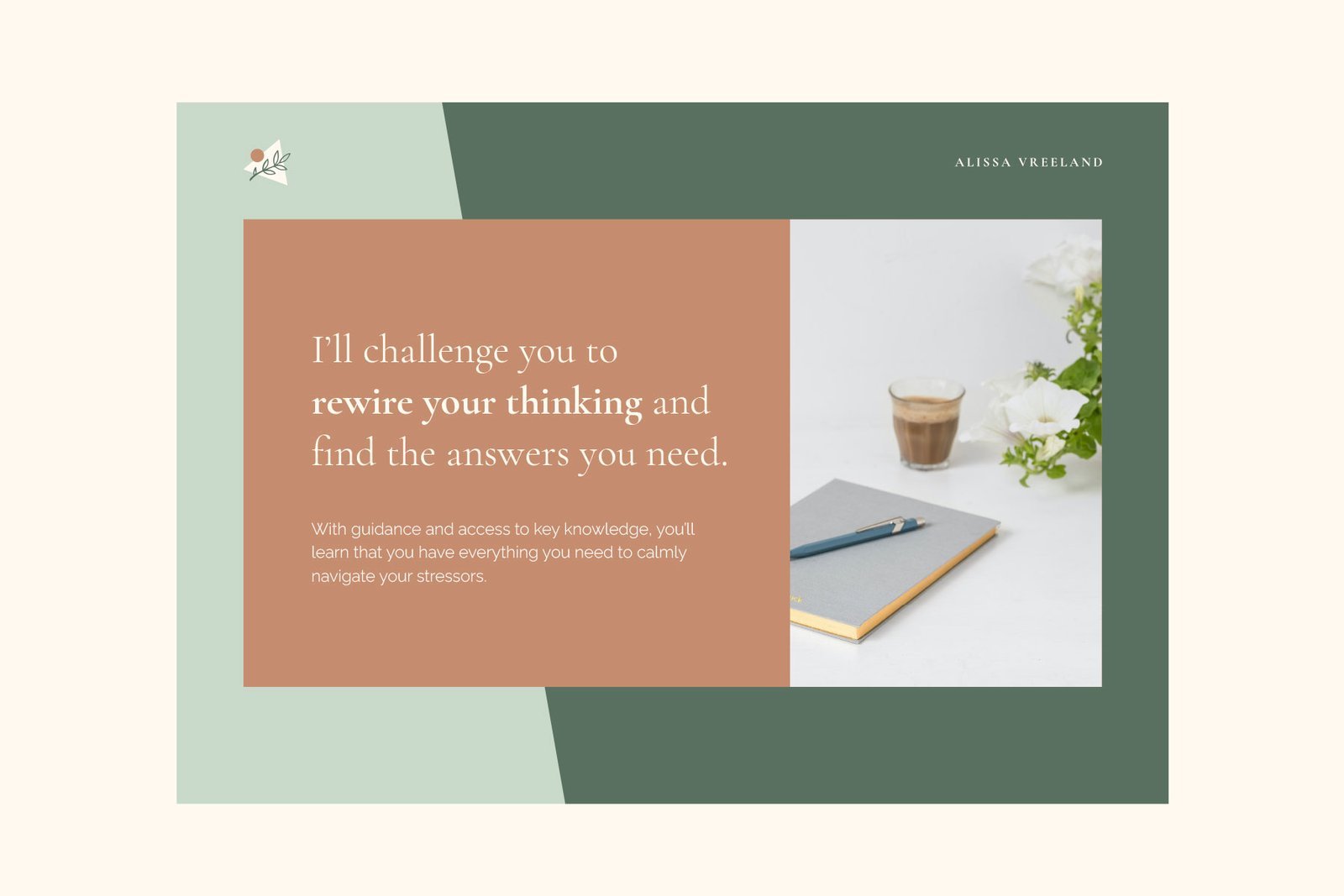 Holistic psychotherapist brand messaging example