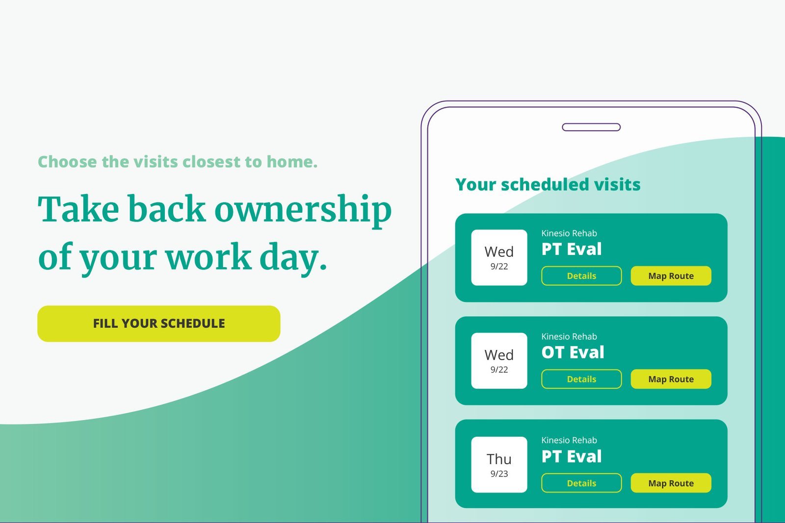 Home health app mockup