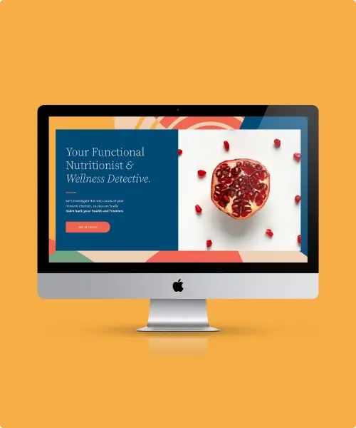 Nutritionist website home page mockup