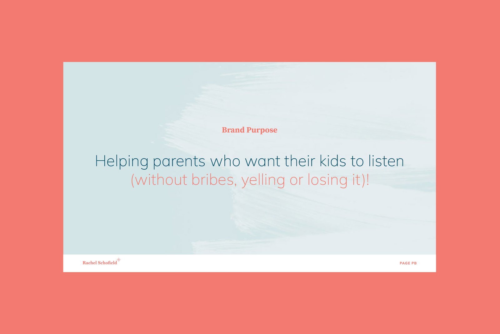 Parenting coach brand messaging example