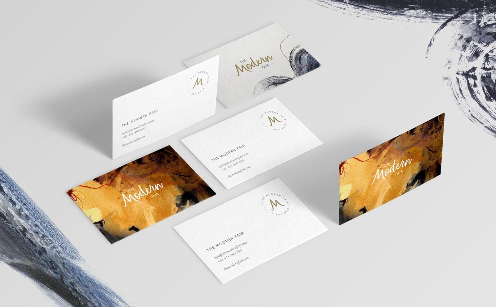 The Modern Fair business cards, design by Lisa Furze