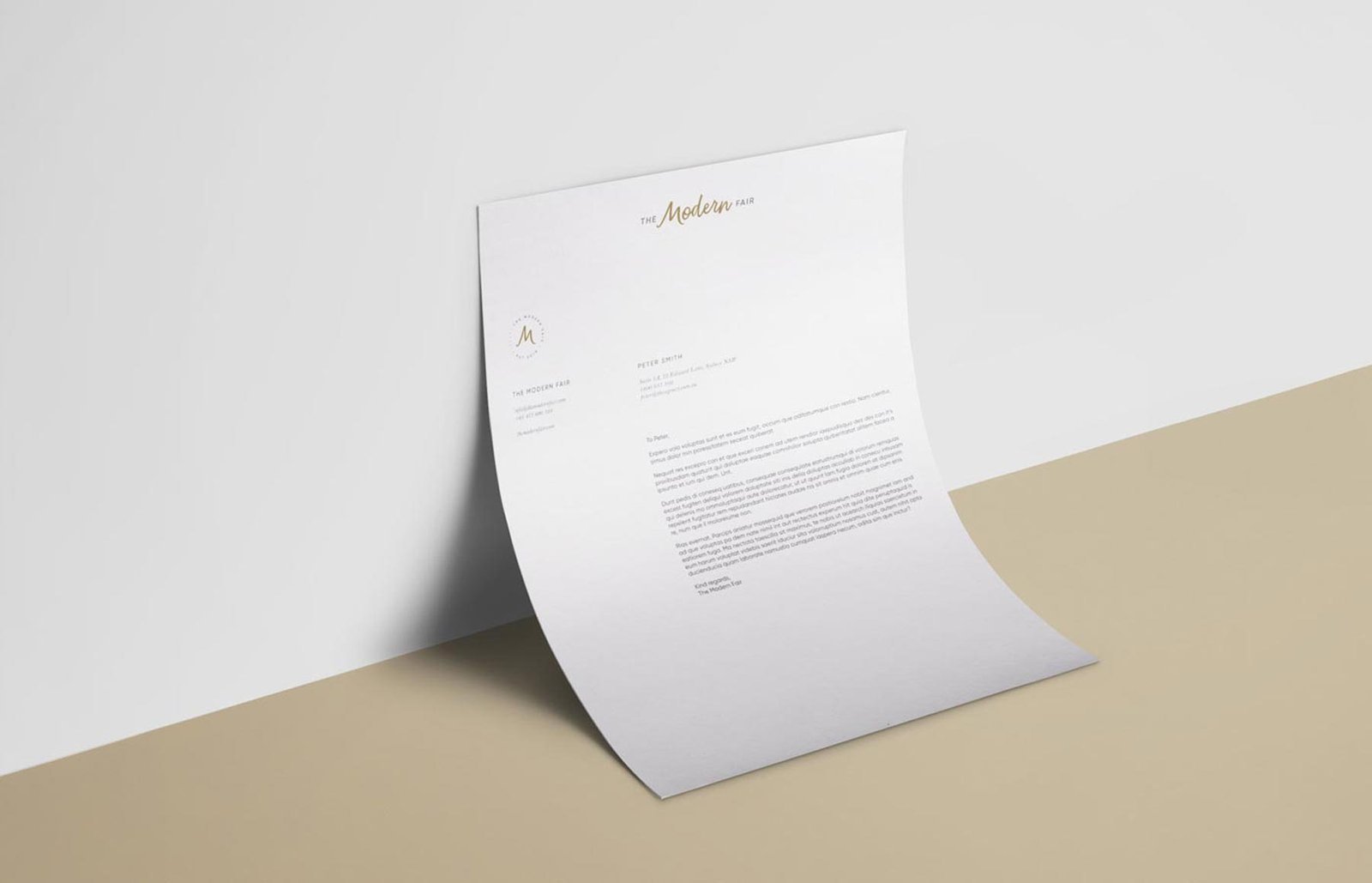 The Modern Fair letterhead, designed by Lisa Furze