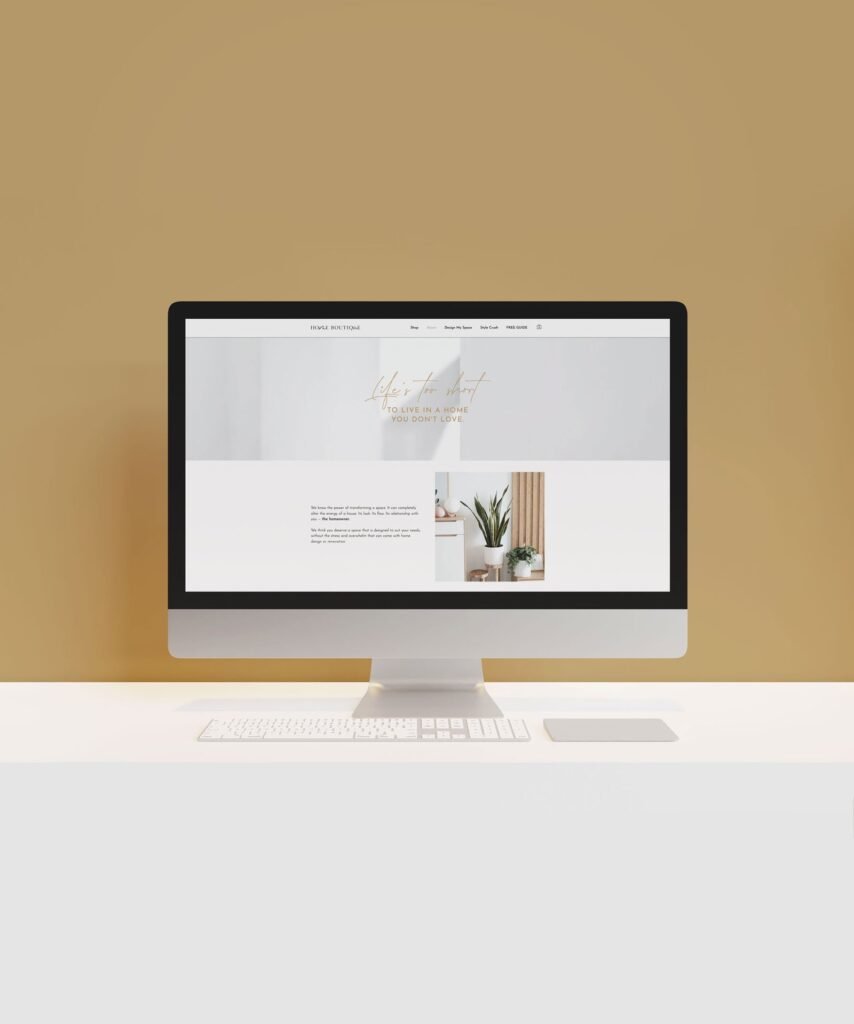 Website mockup for a service professional